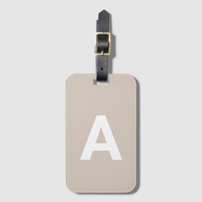 Étiquette À Bagage Ajouter le monogramme initial Personnalisé Simple  (Devant Vertical)