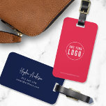 Étiquette À Bagage Ajouter Logo Script moderne Entreprise Couleurs pe<br><div class="desc">Ajoutez le logo Script moderne Entreprise Couleurs personnalisées Bagage Tag qui est parfait pour vous et vos employés lorsque vous voyagez pour le travail. La couleur Arrière - plan sur l'avant et l'arrière est modifiable, cliquez sur "Modifier" pour modifier la couleur Personnalisez-la en remplaçant le texte de l'espace réservé et...</div>