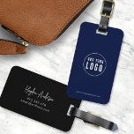 Étiquette À Bagage Ajouter Logo Script moderne Entreprise Couleurs pe<br><div class="desc">Ajoutez le logo Script moderne Entreprise Couleurs personnalisées Bagage Tag qui est parfait pour vous et vos employés lorsque vous voyagez pour le travail. La couleur Arrière - plan sur l'avant et l'arrière est modifiable, cliquez sur "Modifier" pour modifier la couleur Personnalisez-la en remplaçant le texte de l'espace réservé et...</div>