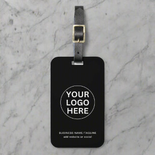 Étiquette À Bagage Ajouter votre logo et votre texte ici l Promo noir