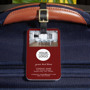 Étiquette À Bagage Ajouter votre logo personnalisé Texte de société p