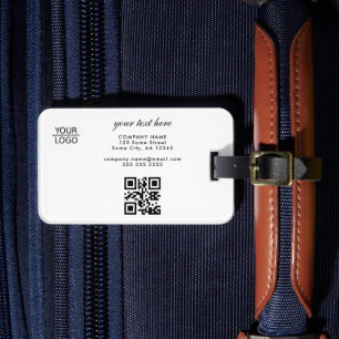 Étiquette À Bagage Ajouter votre logo QR Code Promotion de texte pers