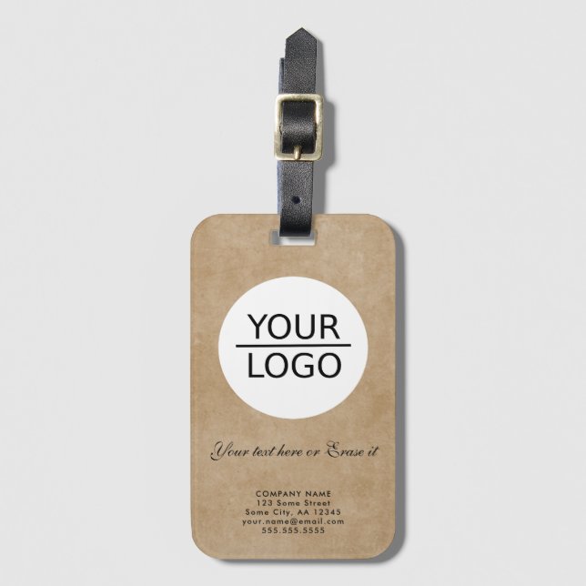 Étiquette À Bagage Ajouter votre logo Texte personnalisé Promotion de (Devant Vertical)