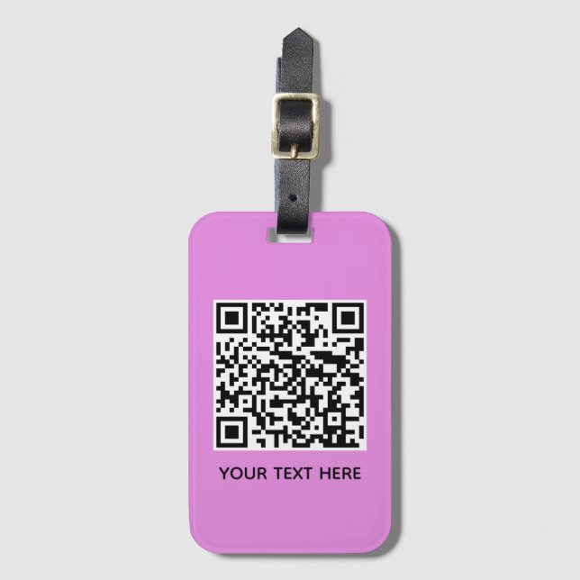 Étiquette À Bagage Ajouter votre propre code QR texte numérisation Mi (Devant Vertical)