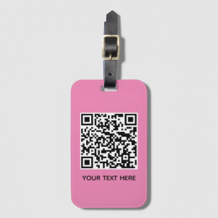 Étiquette À Bagage Ajouter votre propre code QR texte Scan Minimal Si