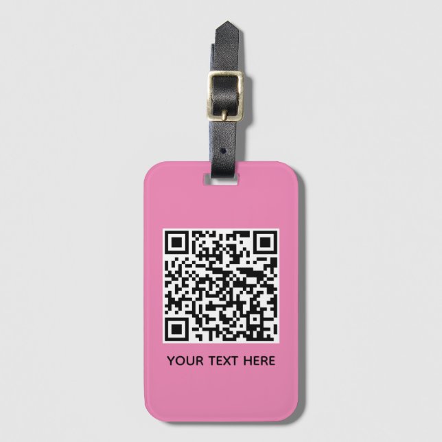 Étiquette À Bagage Ajouter votre propre code QR texte Scan Minimal Si (Devant Vertical)