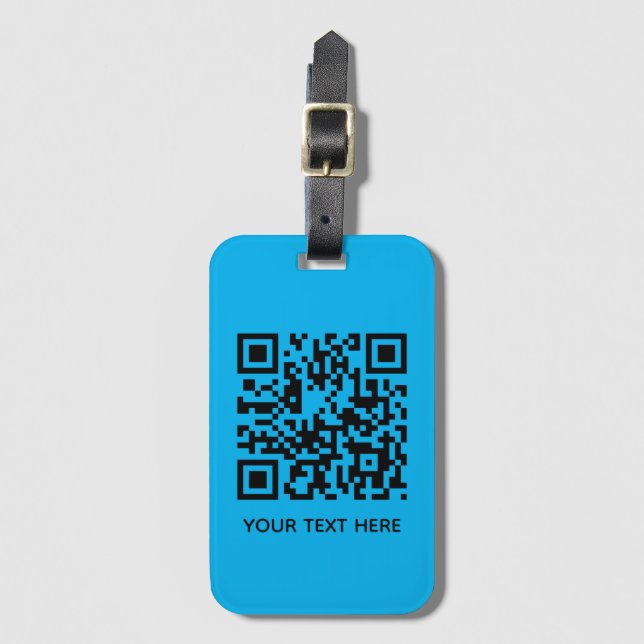 Étiquette À Bagage Ajouter votre propre code QR texte Scan Minimal Si (Devant Vertical)
