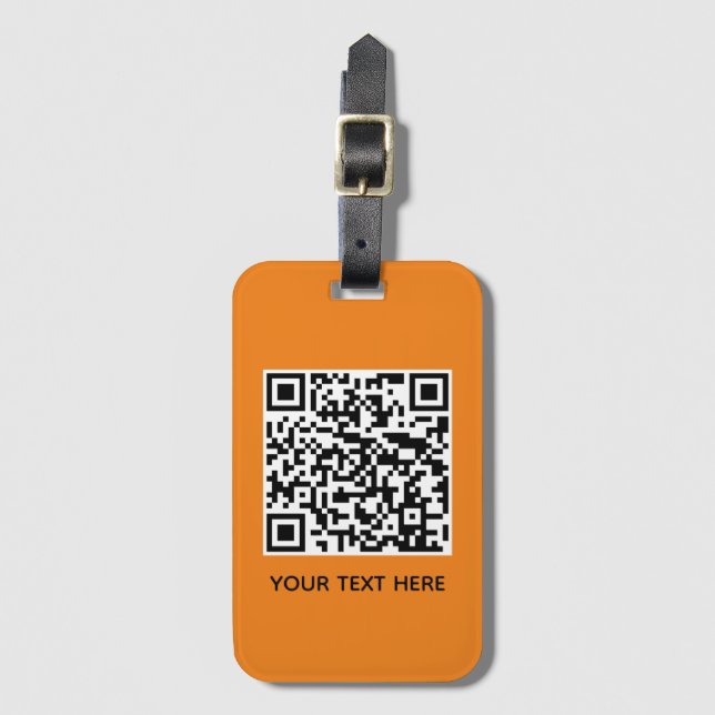 Étiquette À Bagage Ajouter votre propre code QR texte Scan Minimal Si (Devant Vertical)
