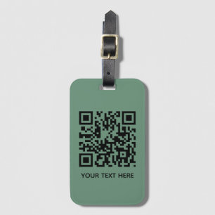 Étiquette À Bagage Ajouter votre propre code QR texte Scan Minimal ve