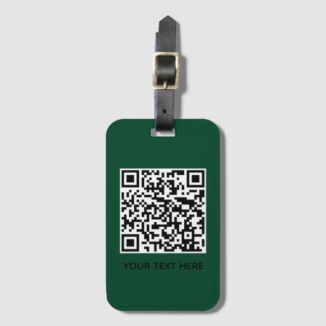 Étiquette À Bagage Ajouter votre propre code QR texte Scan Minimal ve (Devant Vertical)