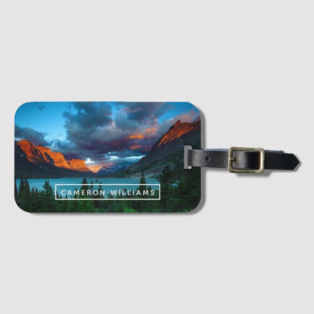 Étiquette À Bagage Ajoutez votre lever de soleil nommé de | au lac (Devant Horizontal)