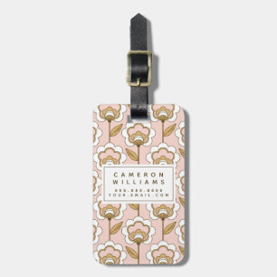 Étiquette À Bagage Ajoutez votre motif floral moderne de la moitié du