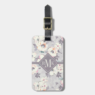 Étiquette À Bagage Ajoutez votre motif rose   mou nommé d'aquarelle