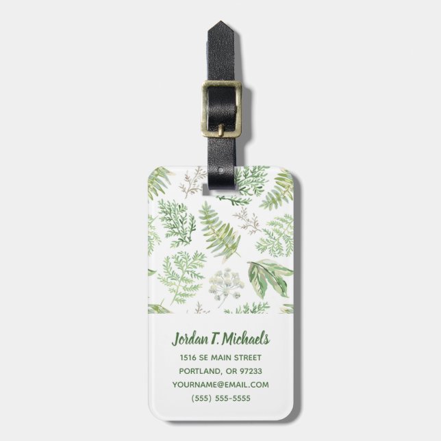 Étiquette À Bagage Ajoutez votre verdure nommée de forêt de | (Devant Vertical)