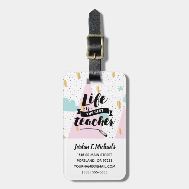 Étiquette À Bagage Ajoutez votre vie nommée de | est le meilleur (Devant Vertical)