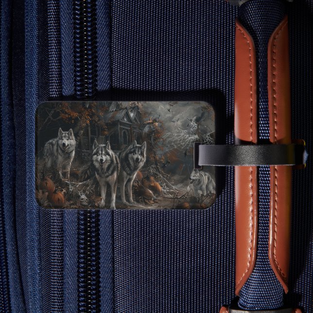 Étiquette À Bagage Alaskan Malamute Halloween Night Doggy Délice (Verso Insitu 2)