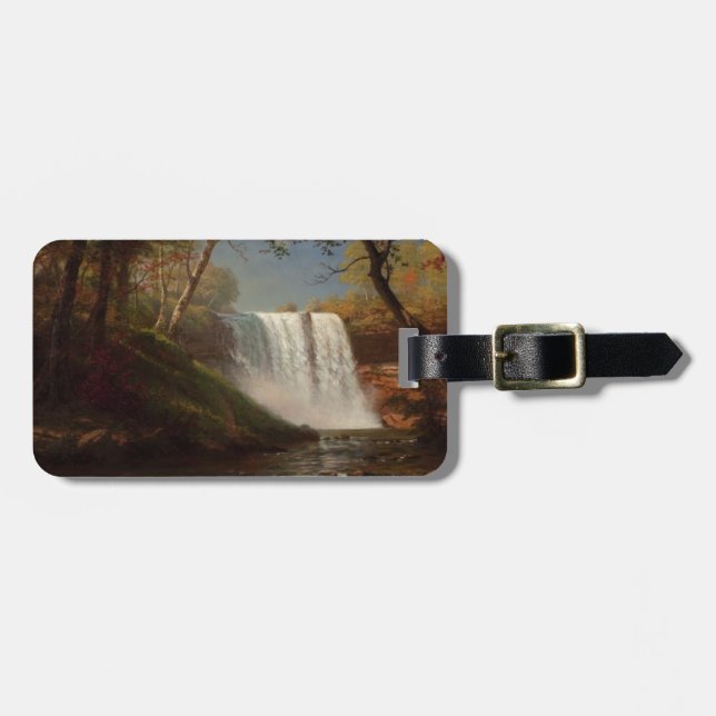 Étiquette À Bagage Albert Bierstadt Peinture Forêt Cascade Destiny (Devant horizontal)