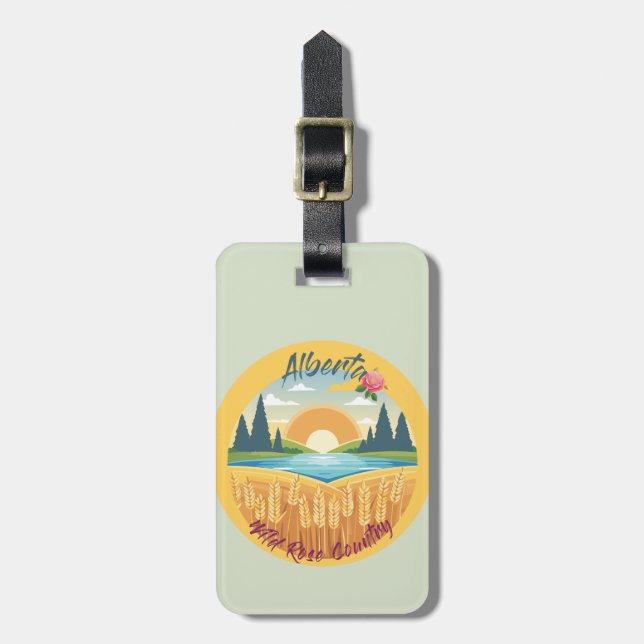 Étiquette À Bagage Alberta : Pays Rose sauvage (Devant Vertical)