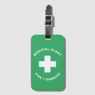 Étiquette À Bagage Alerte Médicale personnalisée Diabète Cadeau Diabè