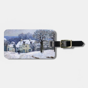 Étiquette À Bagage Alfred Sisley - Place Chenil à Marly, Effet Neige