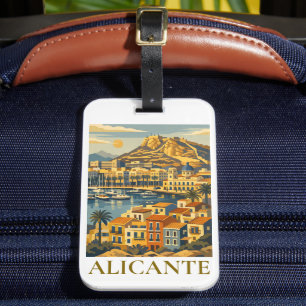 Étiquette À Bagage Alicante Espagne Voyage Souvenir Minimaliste Côté