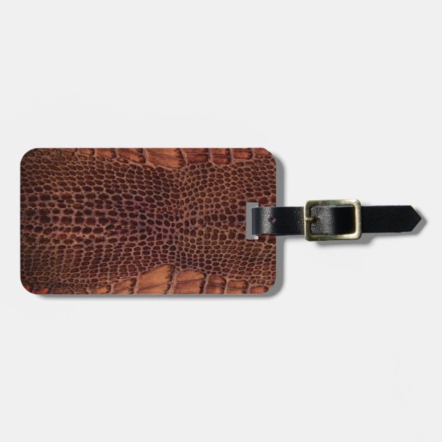 Étiquette À Bagage Aligator Classic Reptile en cuir (Faux) (Devant horizontal)
