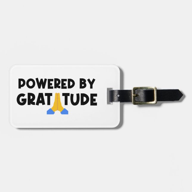 Étiquette À Bagage Alimenté par la gratitude (Devant horizontal)