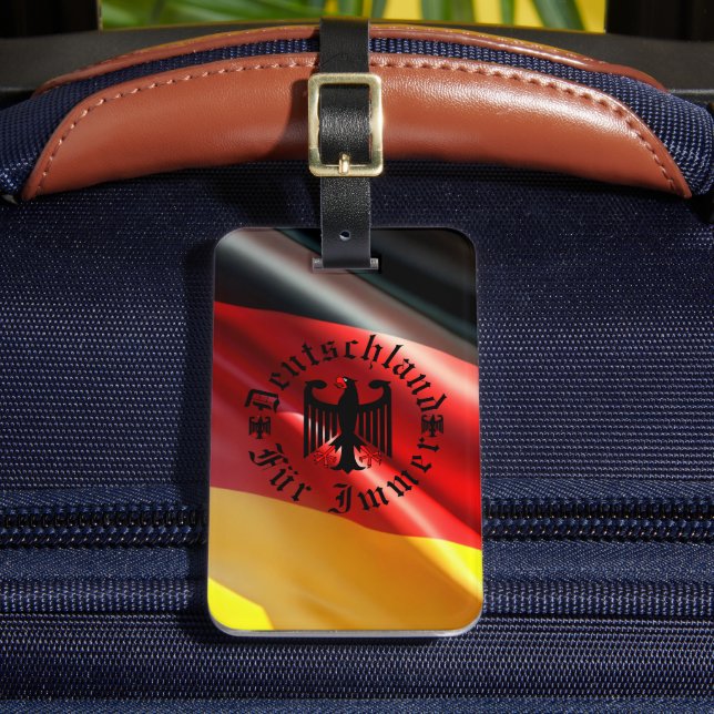 Étiquette À Bagage Allemagne/Deutschland Forever/aigle noir/drapeau (Insitu Rectoal 2)