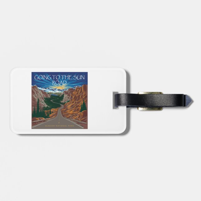 Étiquette À Bagage Aller Au Soleil Road Montana Vista (Dos horizontal)