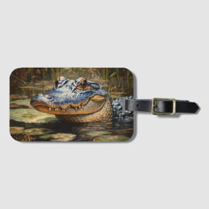Étiquette À Bagage Alligator dans les Everglades Wildlife Art
