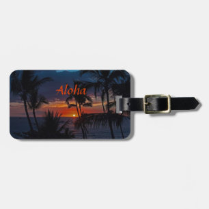 Étiquette À Bagage Aloha coucher du soleil