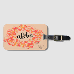 Étiquette À Bagage Aloha étiquette de bagage de Plumeria - orange
