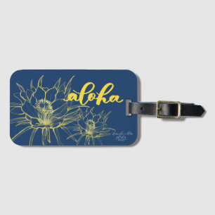 Étiquette À Bagage Aloha étiquettes jaunes bleues de bagage de cierge