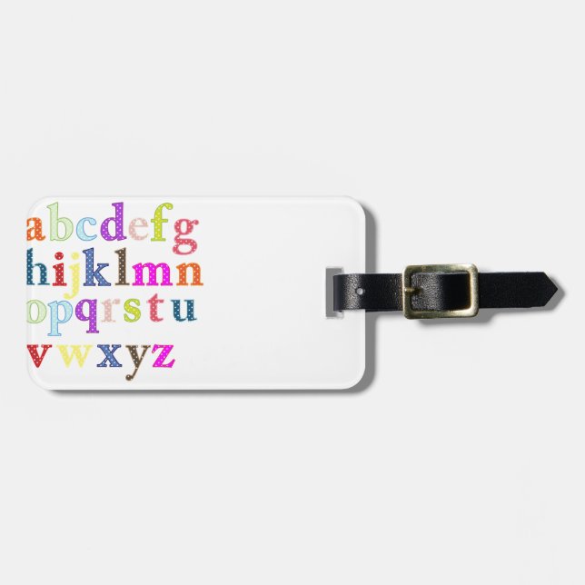 Étiquette À Bagage Alphabet (Devant horizontal)