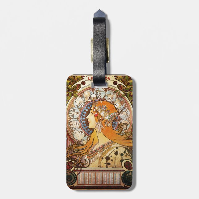 Étiquette À Bagage Alphonse Mucha Zodiac (Dos Vertical)