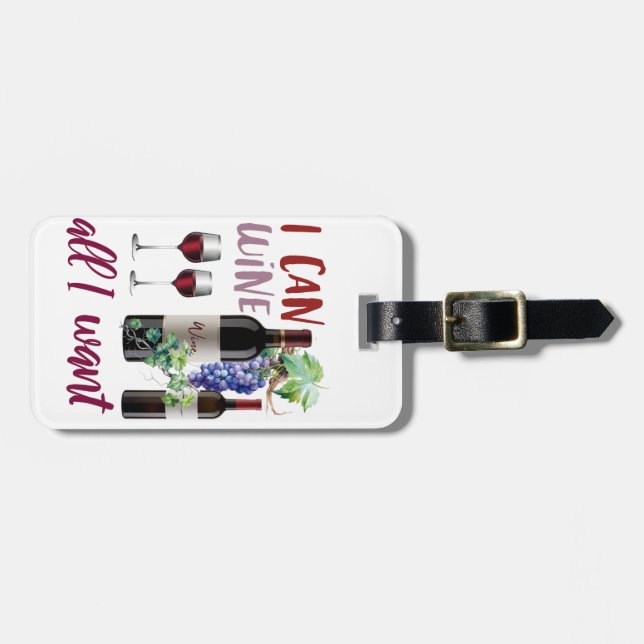 Étiquette À Bagage amateur de vin, éditable (Devant horizontal)