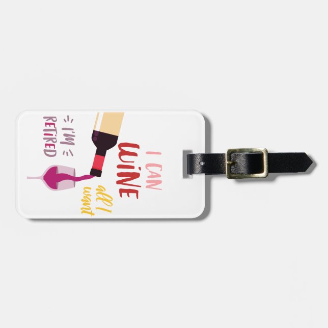 Étiquette À Bagage amateur de vin, éditable (Devant horizontal)