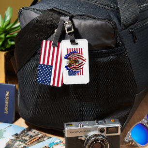 Étiquette À Bagage American Eagle sur le drapeau américain