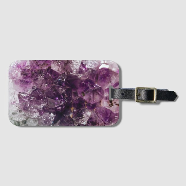 Étiquette À Bagage Amethyst Crystal Energy (Devant Horizontal)