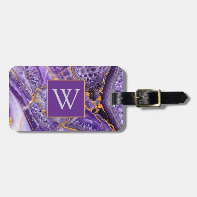 Étiquette À Bagage Améthyste violette (Devant horizontal)