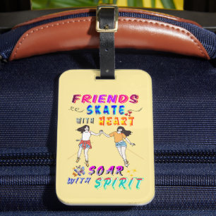 Étiquette À Bagage Amis Accessoire Patinez Avec Coeur S'Envolez Avec