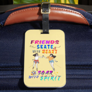 Étiquette À Bagage Amis Accessoire Patinez Avec Coeur S'Envolez Avec 