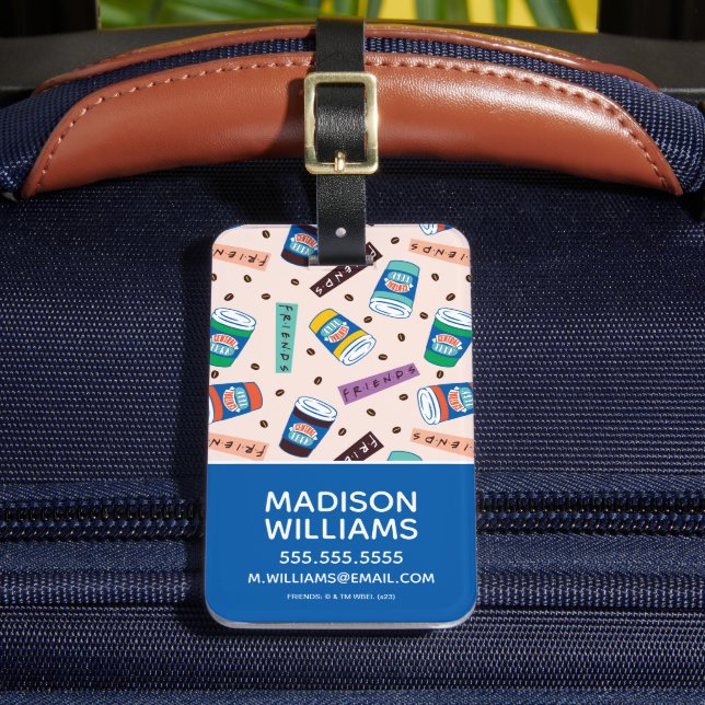 Étiquette À Bagage AMIS™ | Central Perk Vibrant Motif café (Insitu Rectoal 2)