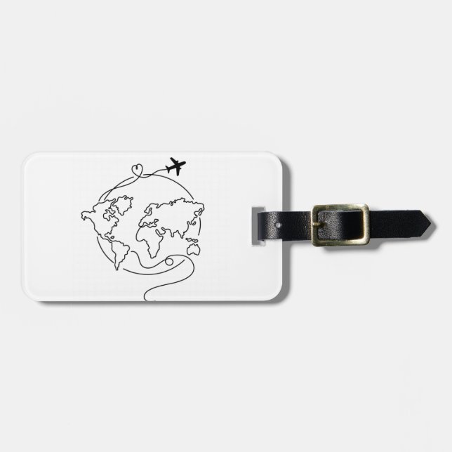 Étiquette À Bagage 🌍 Amour autour du monde ✈️ (Devant horizontal)