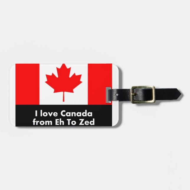 Étiquette À Bagage Amour Canada de hein à Zed (Devant horizontal)