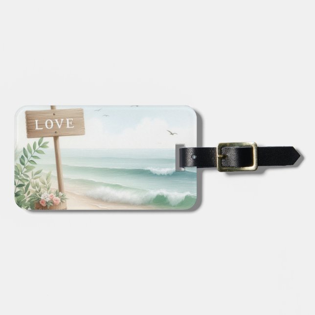 Étiquette À Bagage Amour de la plage  (Devant horizontal)
