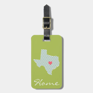 Étiquette À Bagage Amour du Texas avec cœur personnalisé et nom de fa