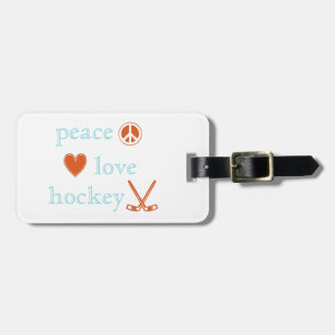 Étiquette À Bagage Amour et hockey de paix