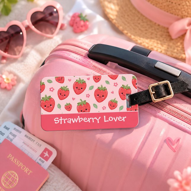 Étiquette À Bagage Amoureux des fraises mignon  (Créateur téléchargé)