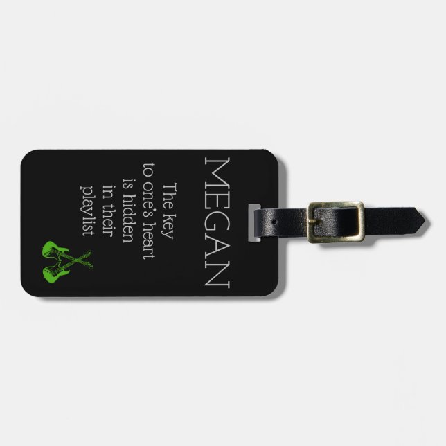 Étiquette À Bagage Amusant Sac Personnalisé Attention Pour Guitariste (Devant horizontal)